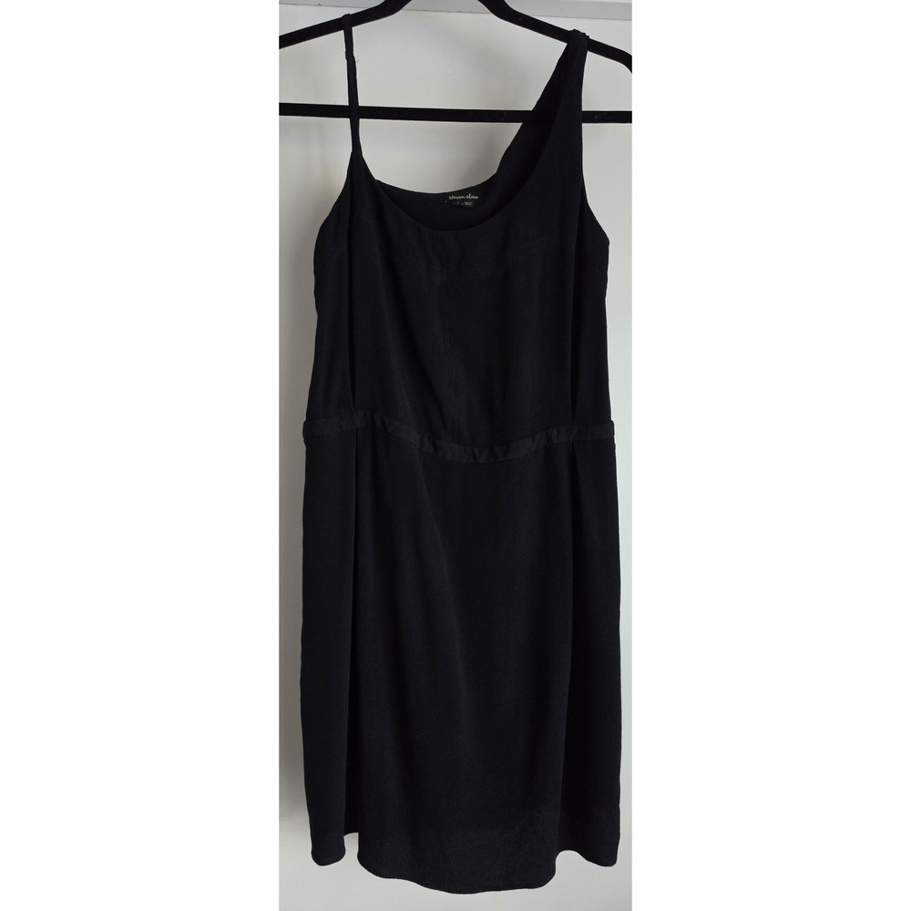 Steven Alan Sleeveless Mini Dress Size 4 Black Asymmetrical Straps Minimalist